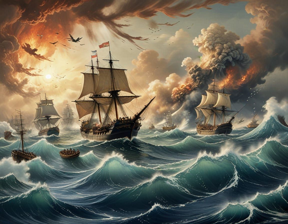 An epic Naval Battle Scene