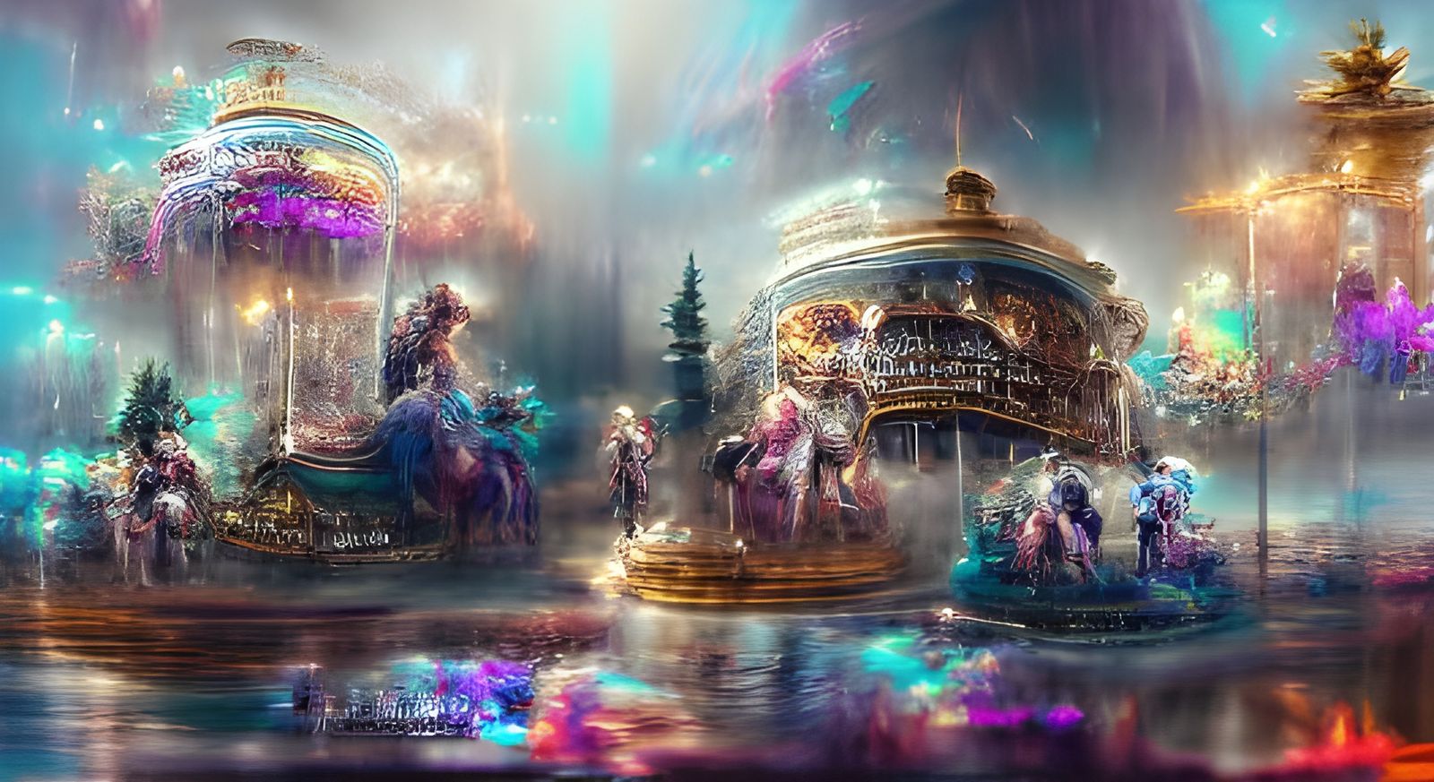 Holographic Carousel in Baroque Astral Style