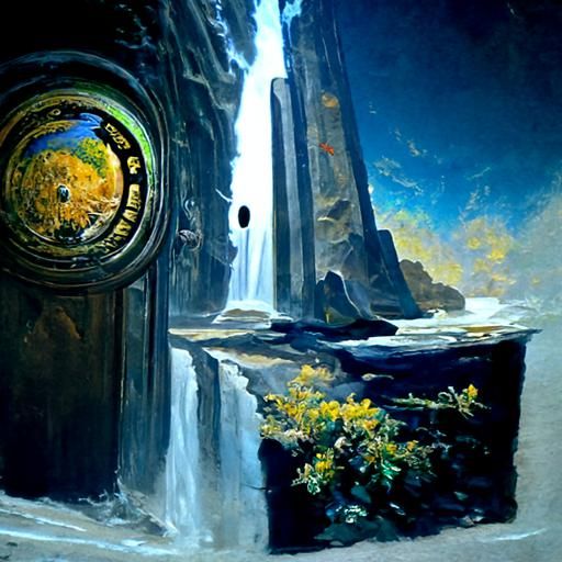Otherworldly Portal in Oil Painting Style