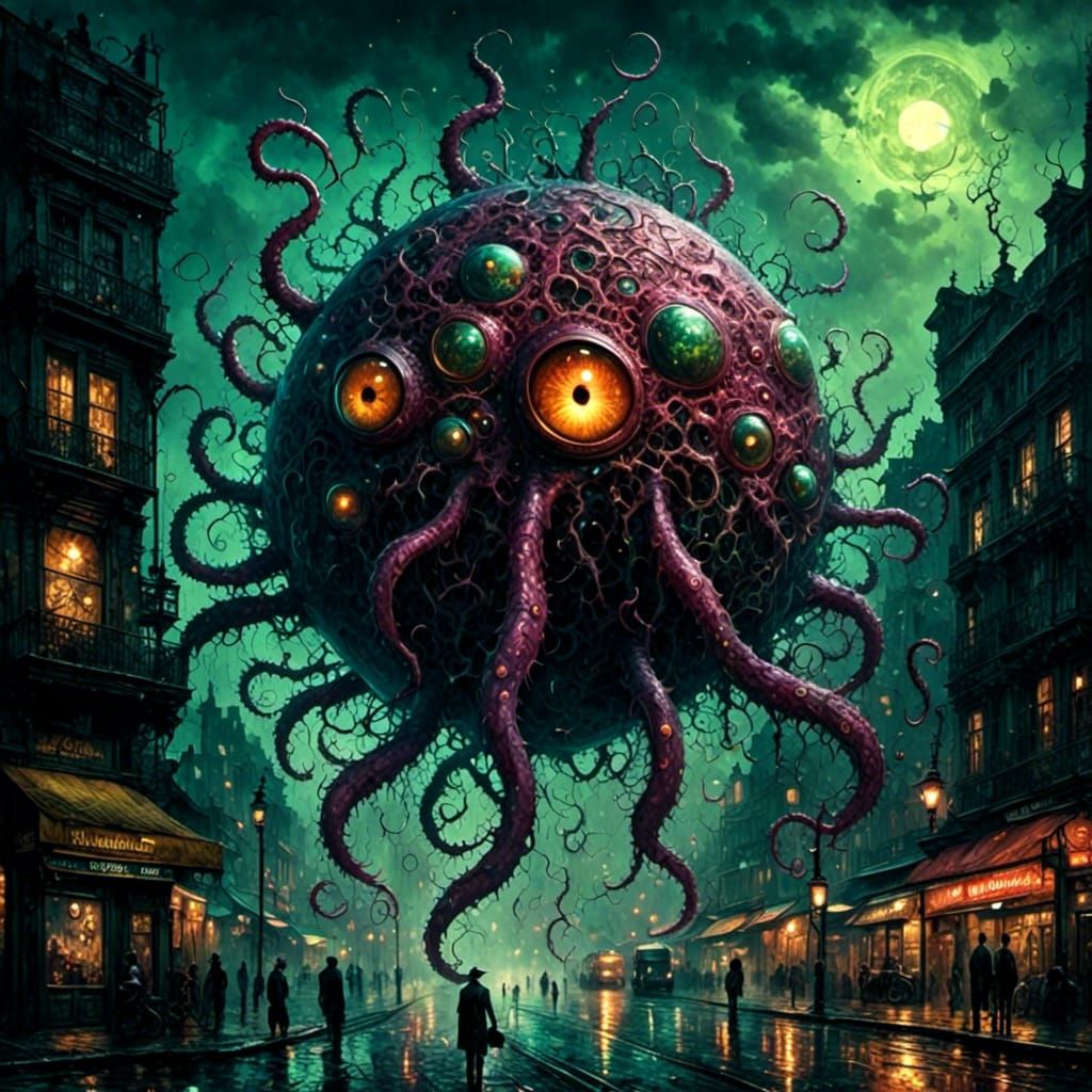 Cyclopean Horror with Tentacles and Eyes