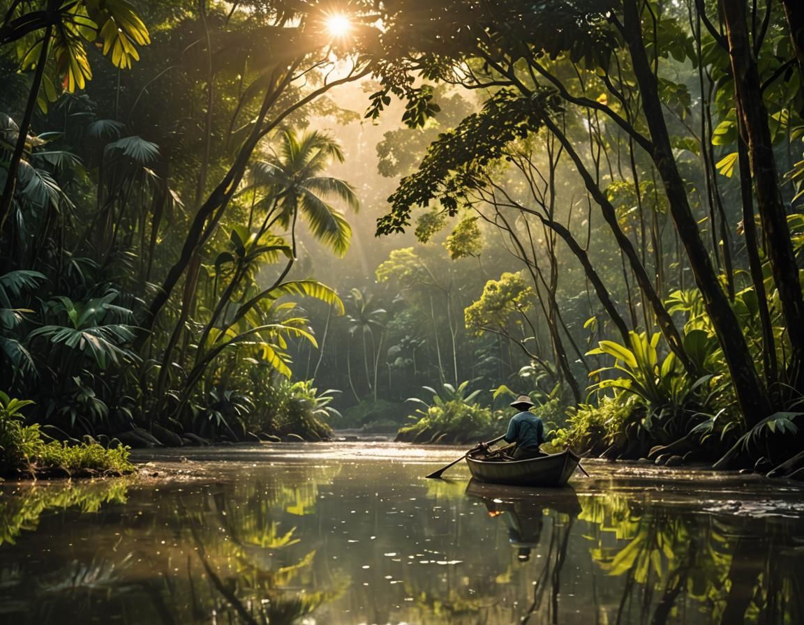 Sunrise Fishing in Tropical Forest: Professional Photography