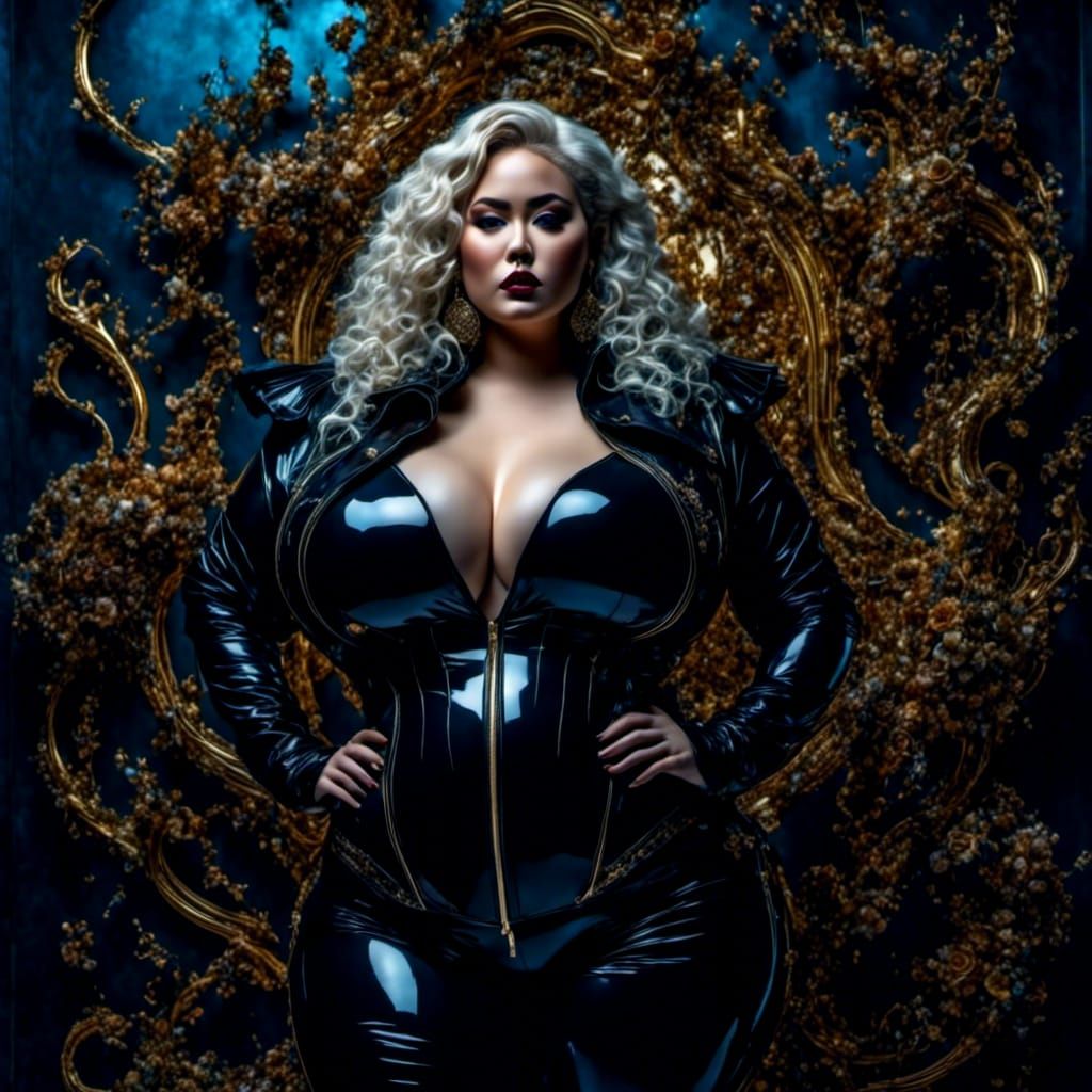 Gothic Portrait of Curvy Woman in Futurism Style