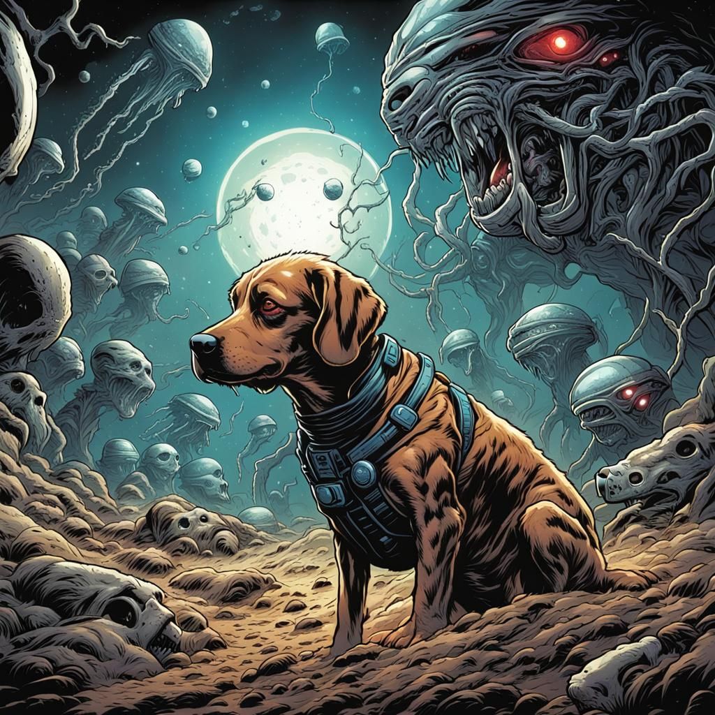 Alien Parasite Infestation: Comic Book Art