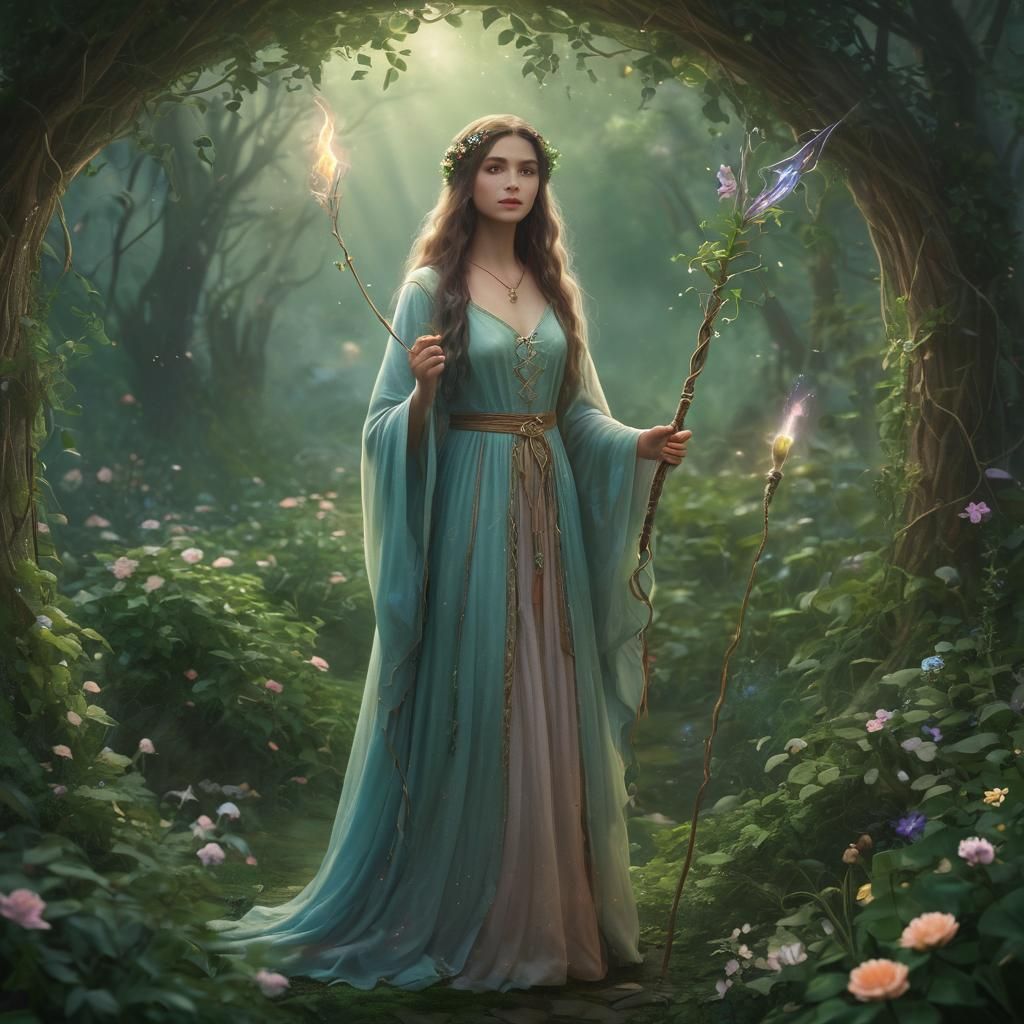 Merlin's daughter a magical wizard in Avalon