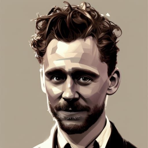 Tom Hiddleston Portrait in Art Nouveau Style