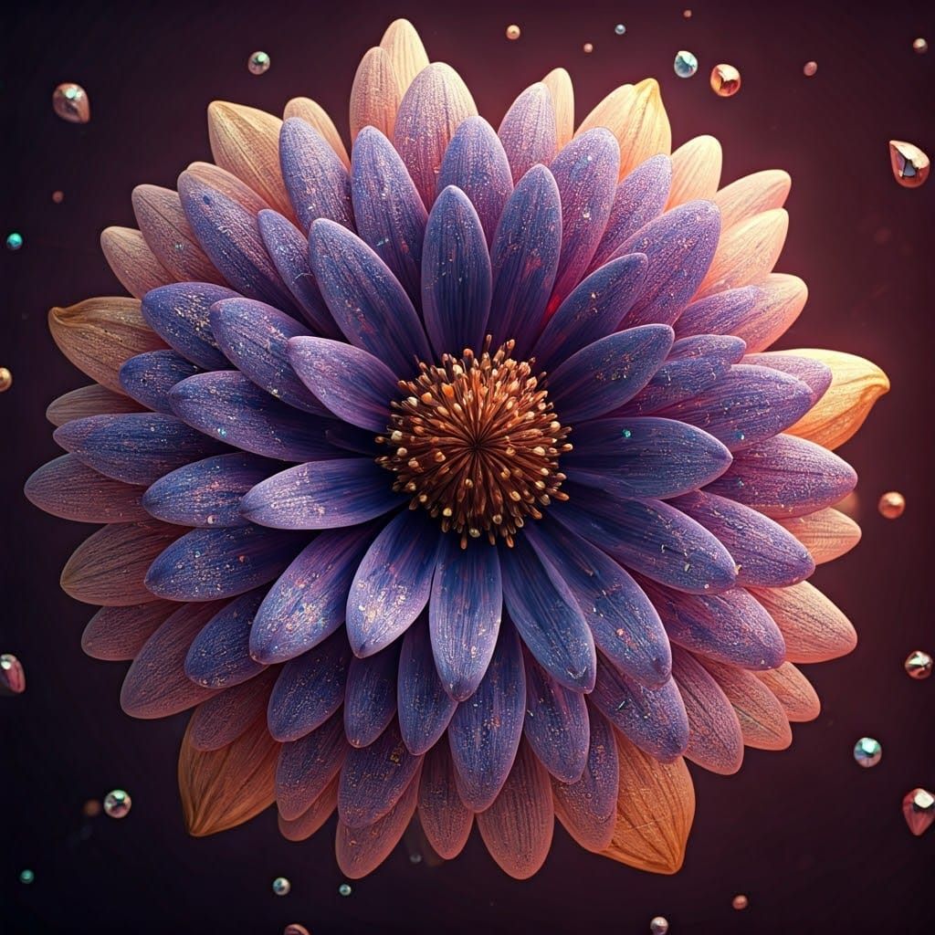 Sparkling Purple Flowers in Ethereal Digital Art