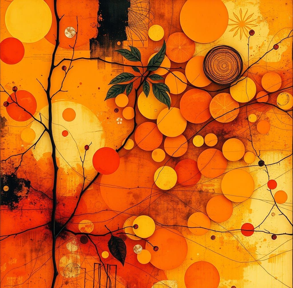 Vibrant Orange Landscape in a Pop Art Aesthetic