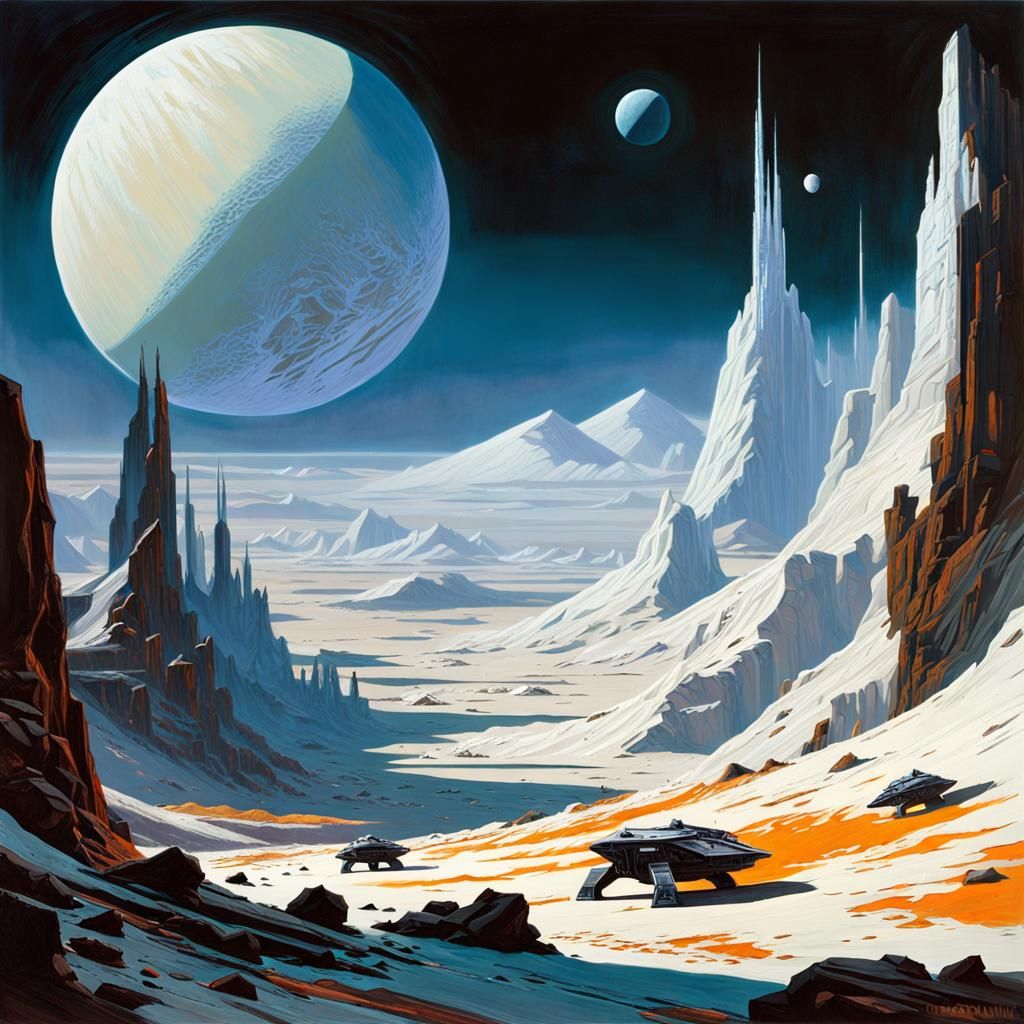 White Dwarf Star Surface with Alien Life