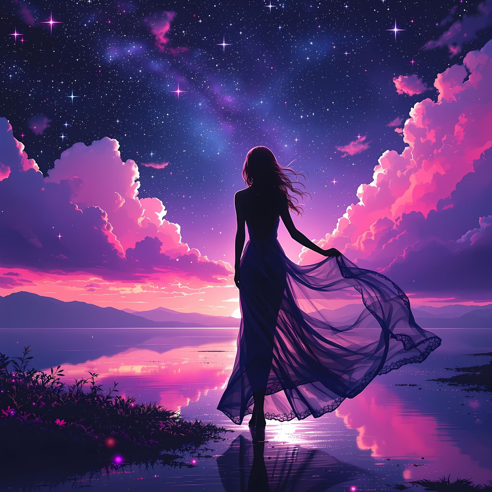 Ethereal Woman by Vibrant Cosmic Lake