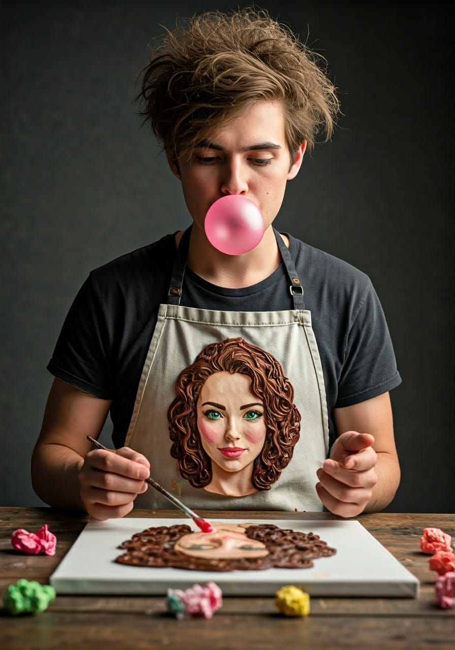 Hyper-Realistic Bubble Gum Art in Photorealistic Style