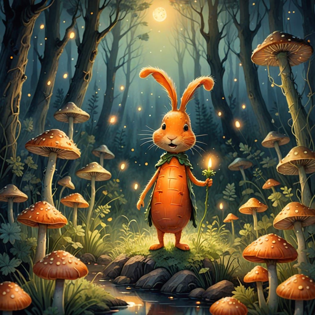 Belligerent Carrot in Fantasy Watercolor Hollow