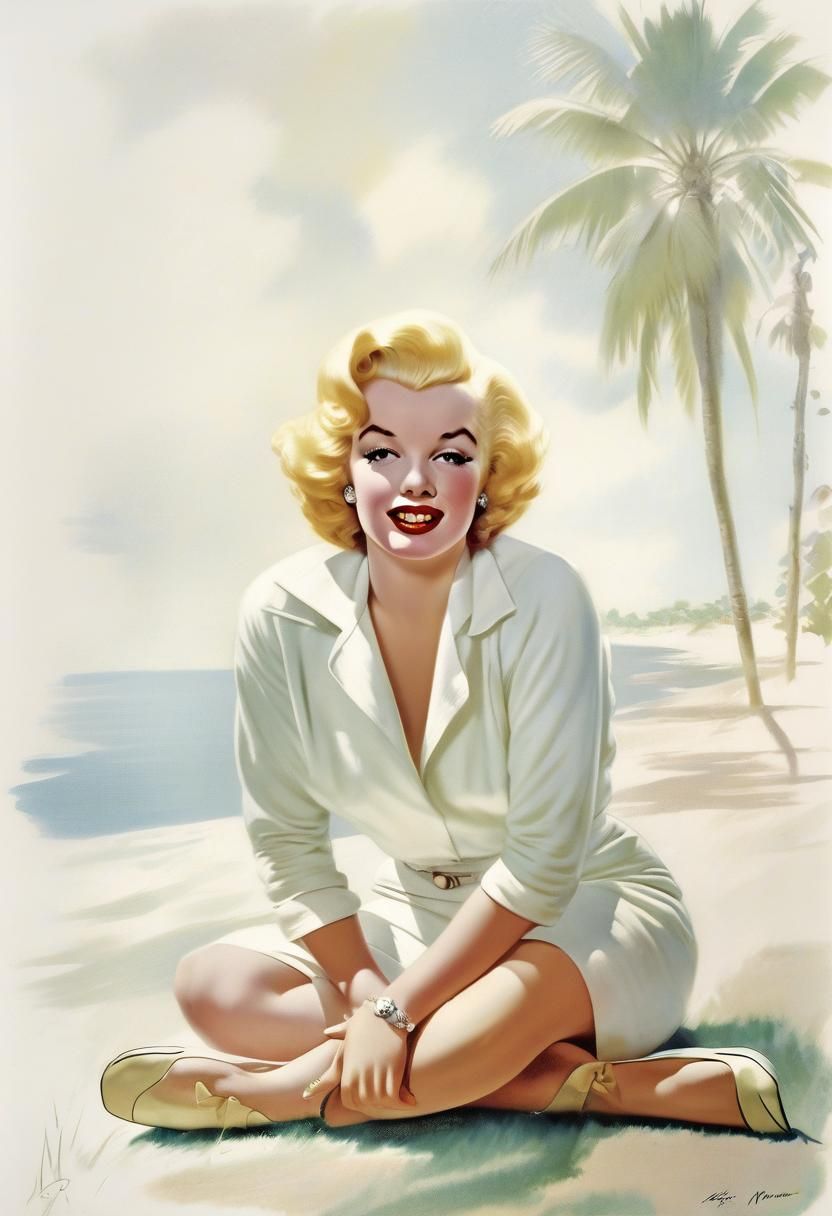 Marilyn Monroe Illustration in Art Frahm Style