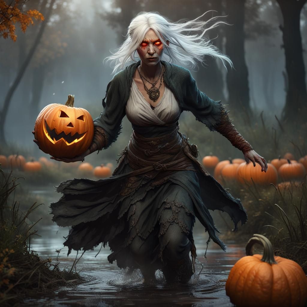 Dark Druid in a Swamp, Digital Art