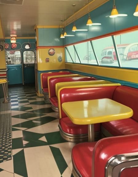 1950s Diner Scene: AI Generated Image