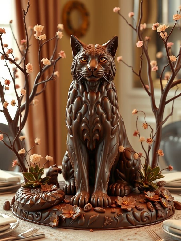 Chocolate Lynx in a Chocolate Landscape