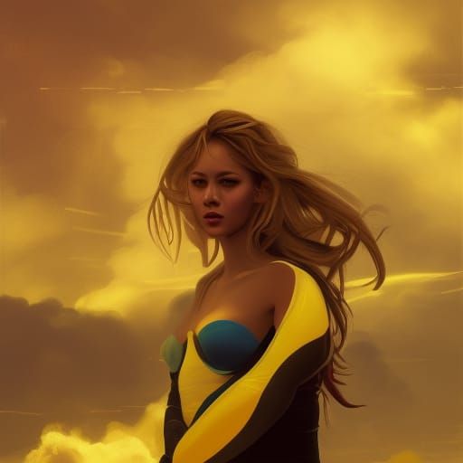 Retro-Futuristic City in Venus Clouds, Hyperdetailed Art