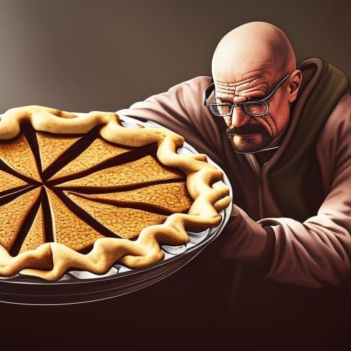 Walter White Eating Pie: Detailed Matte Painting