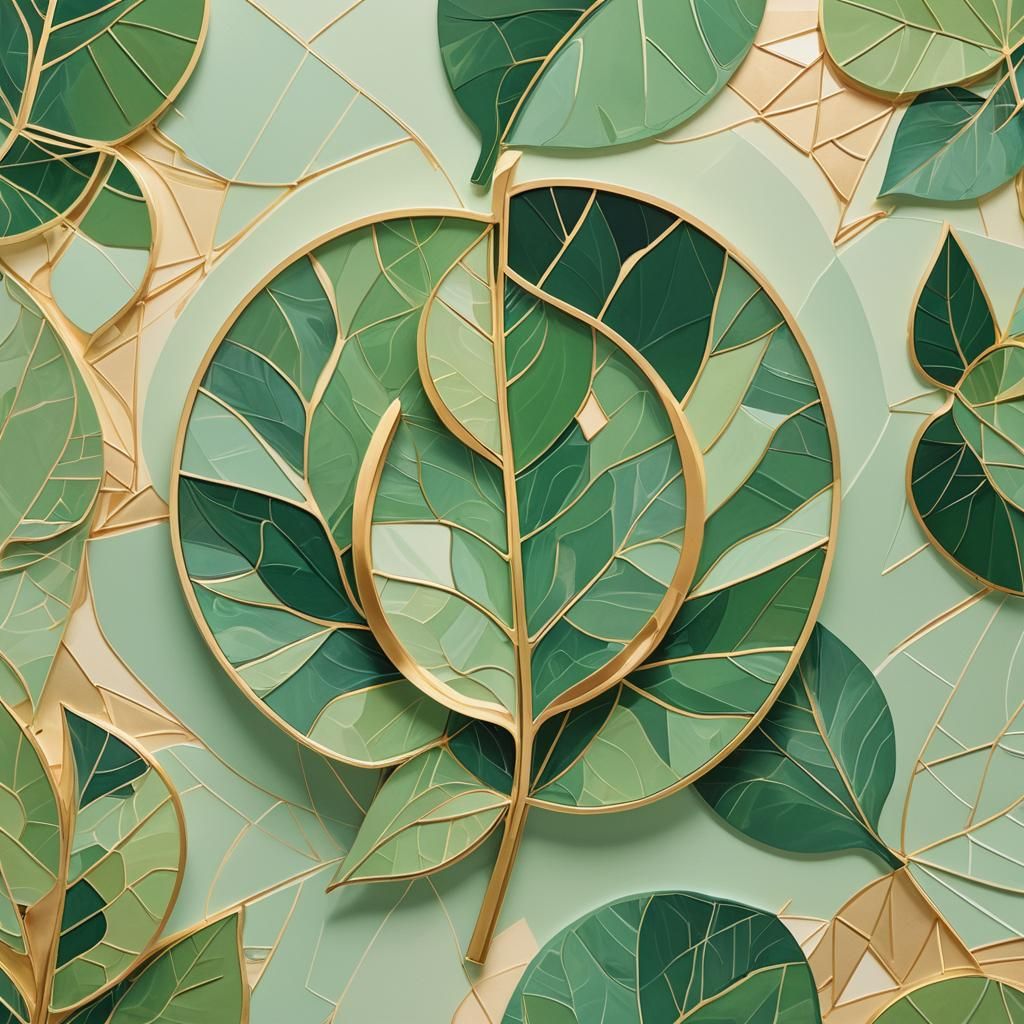 Abstract Vegan Symbol in Low-Poly Art Style