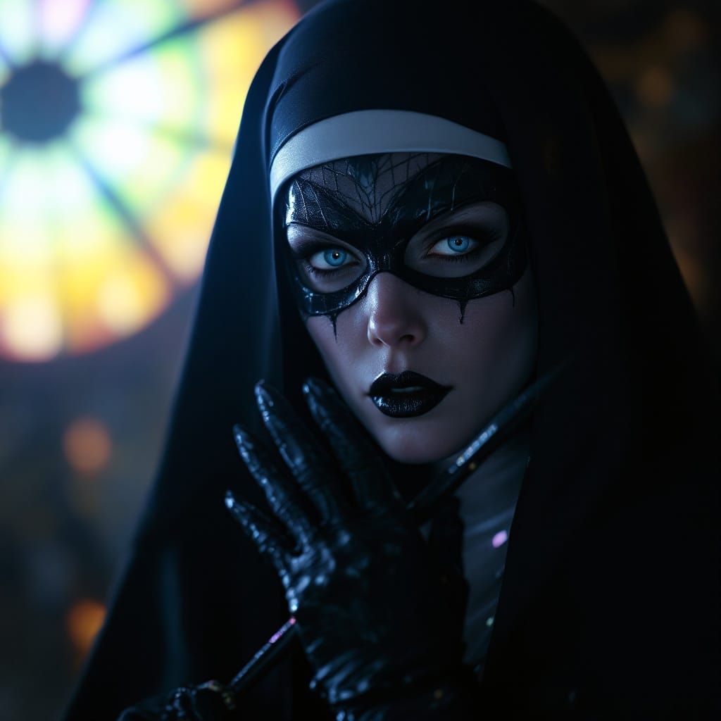 Dark Circus Ring Mistress in Black Latex Habit