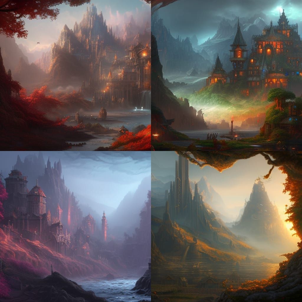 Fantastical Matte Painting in Deep Color