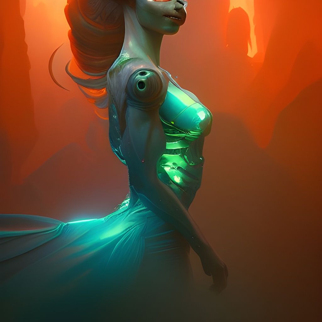 Alien in Dirndl: Hyperdetailed Concept Art