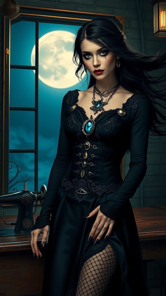 Gothic Goddess in Steampunk Elegance