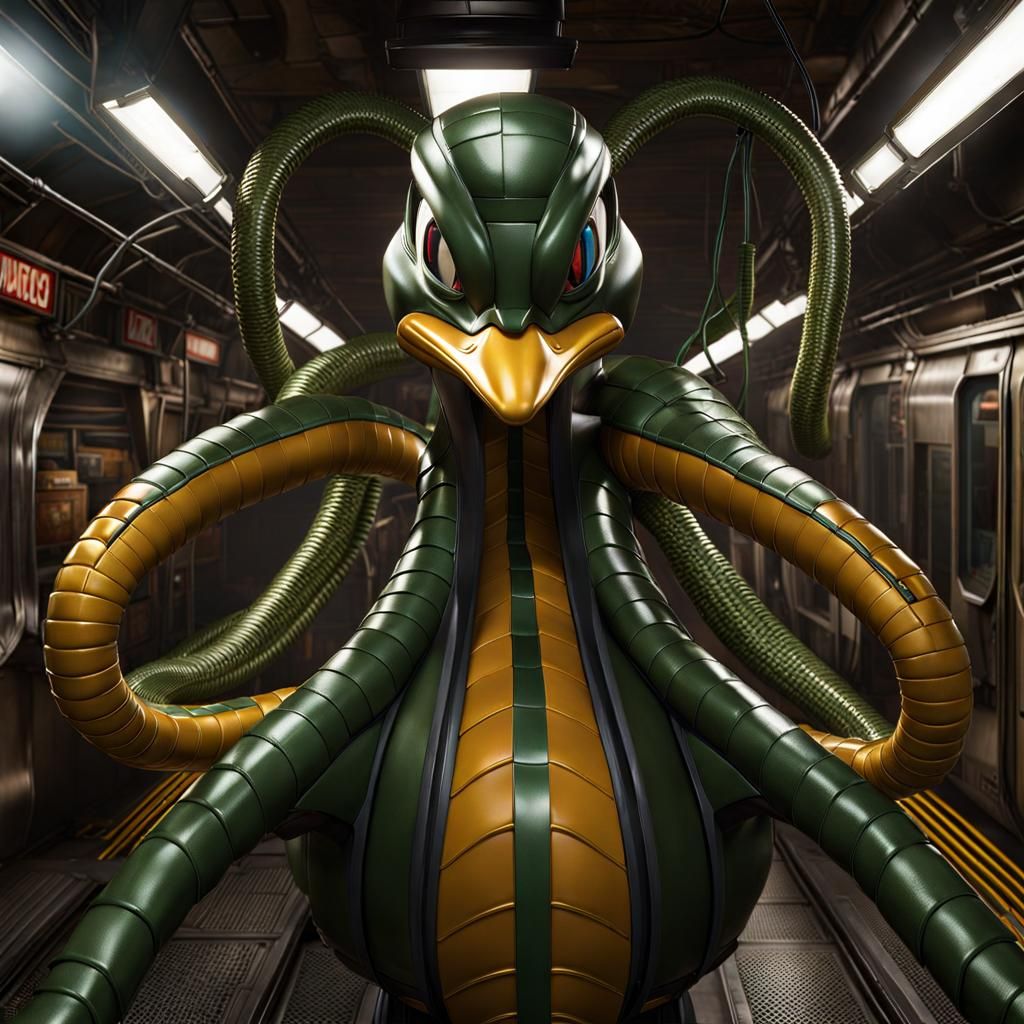 Howard the Duck and Doc Ock Hybrid in Subway