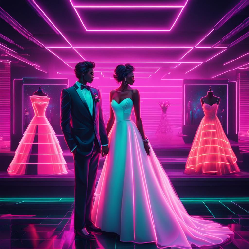 Synthwave Neon Wedding Dresses