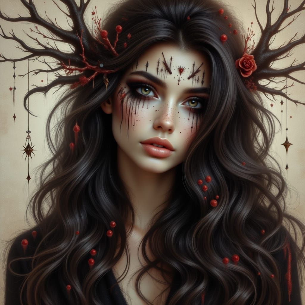 Ethereal Woman with Sinister Freckles