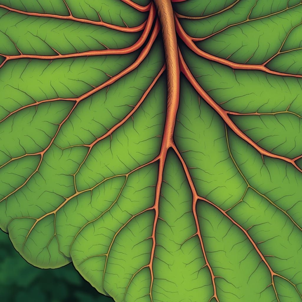 Ginkgo Leaf Close-up in Comic Book Art Style