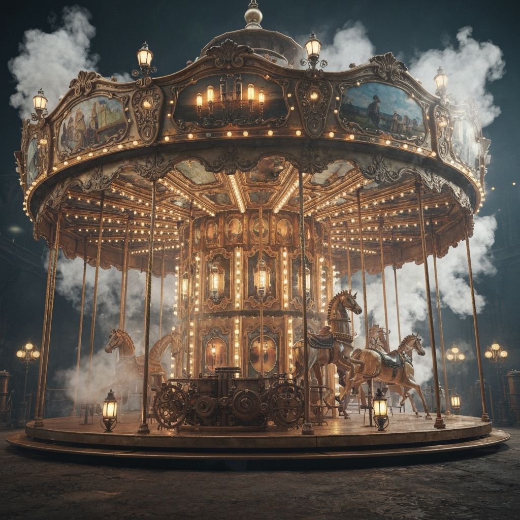 Steampunk Carousel in Atmospheric Steam