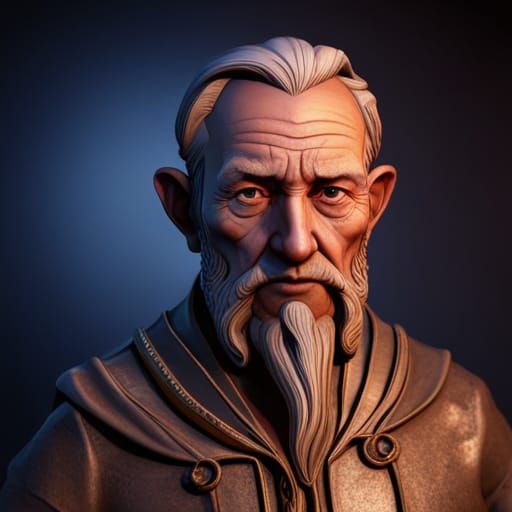 Wise Old Man: Detailed Fantasy Concept Art