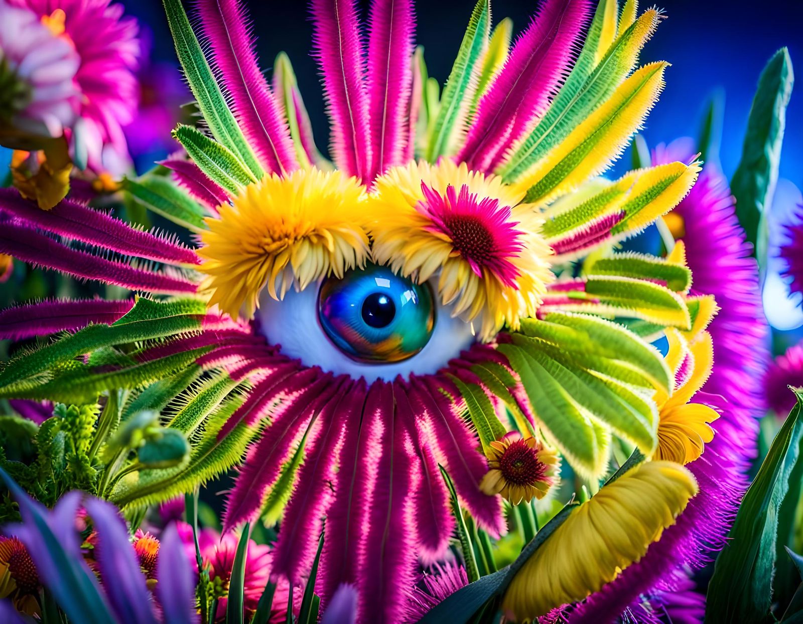 Goggle-Eyed Creatures in Bright Flower Village
