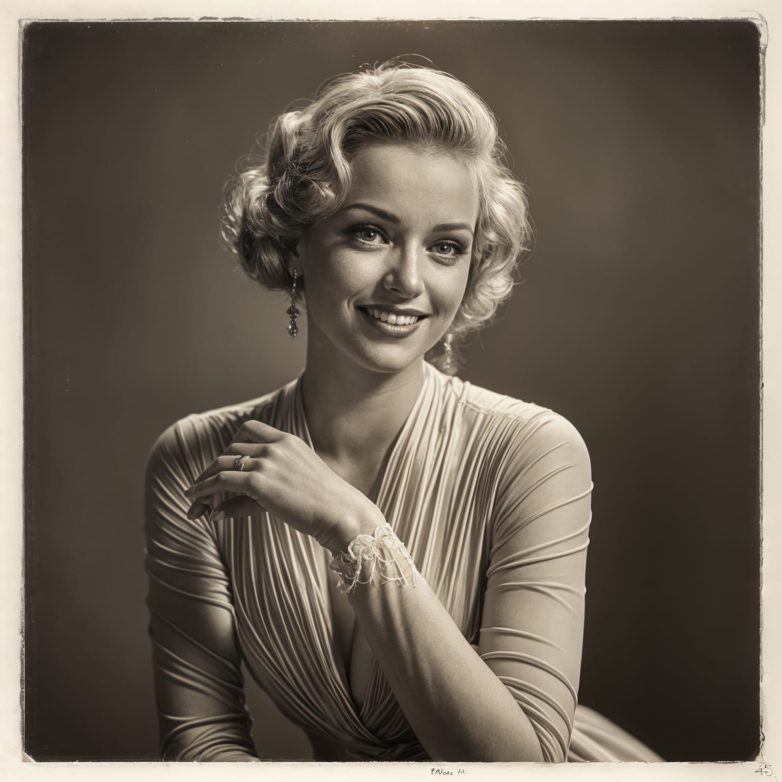 Vintage Portrait of a Glamorous Woman in Pin-up Style