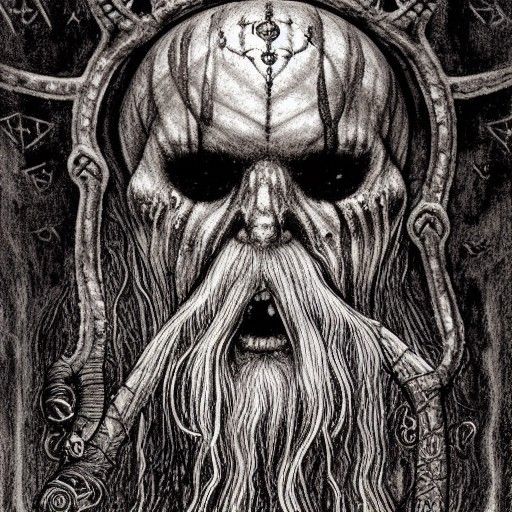 Viking Mermaid Lich King Portrait in Cyberpunk Style