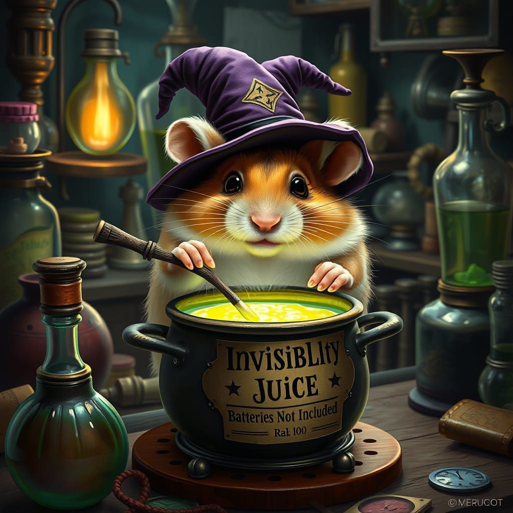 Mischief in a Miniature Laboratory Scene