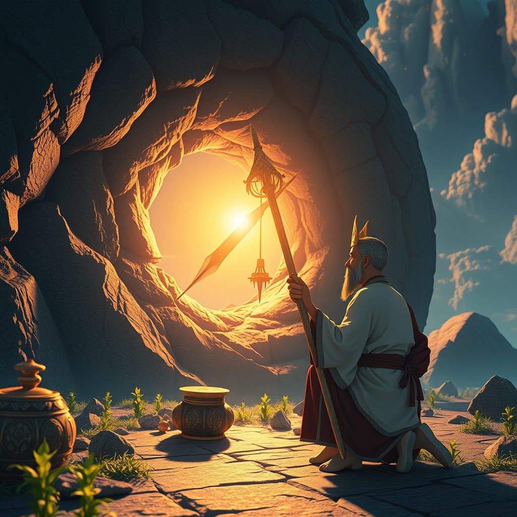 Camel Through Needle's Eye: 3D Anime Scene