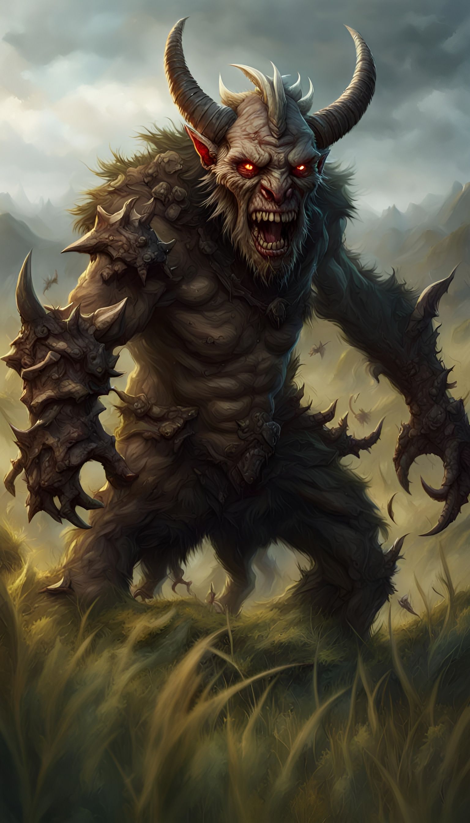 Undead Bugbear Rips Goblins Apart: Fantasy Concept Art
