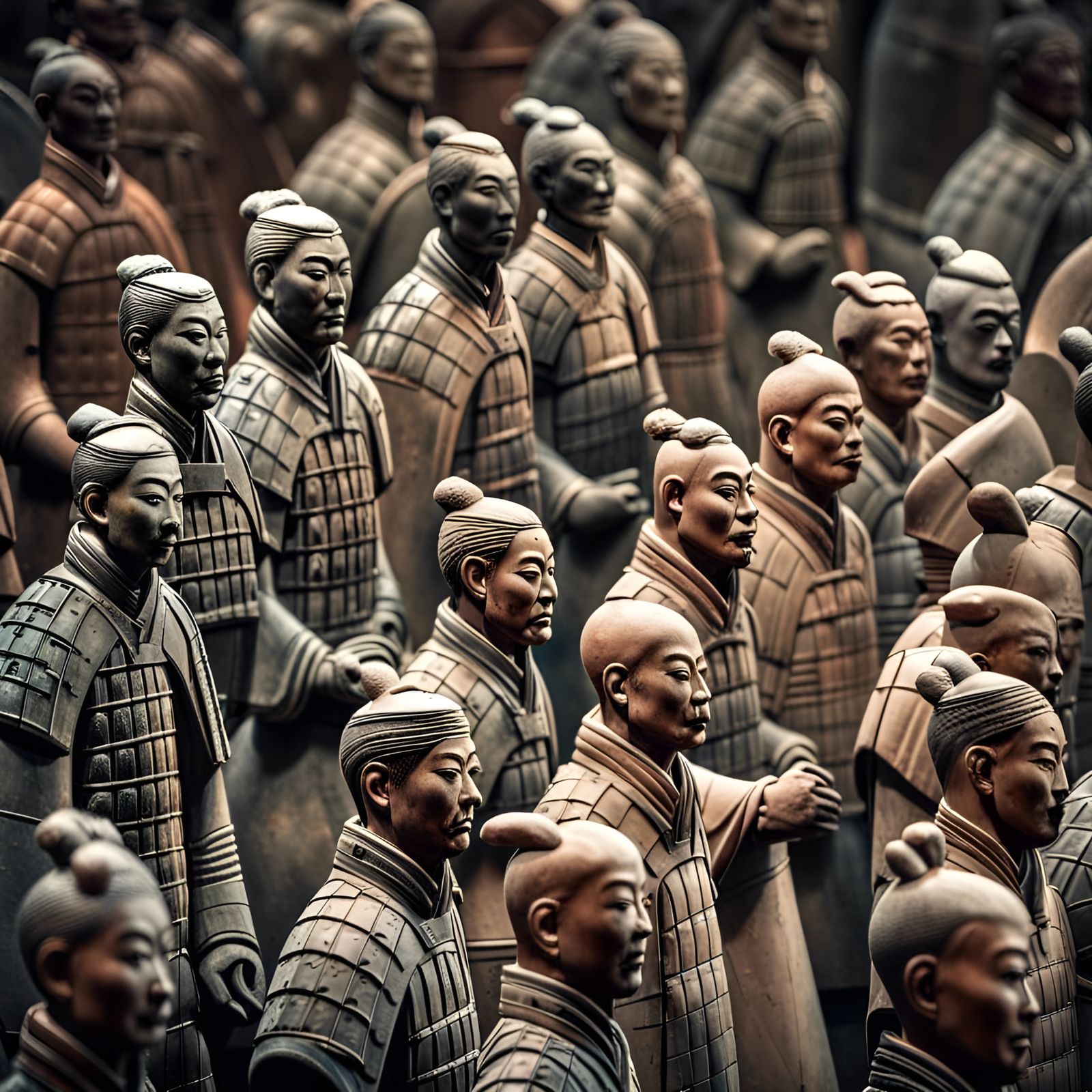 Hyperrealistic Terracotta Warriors in Cinematic HDR