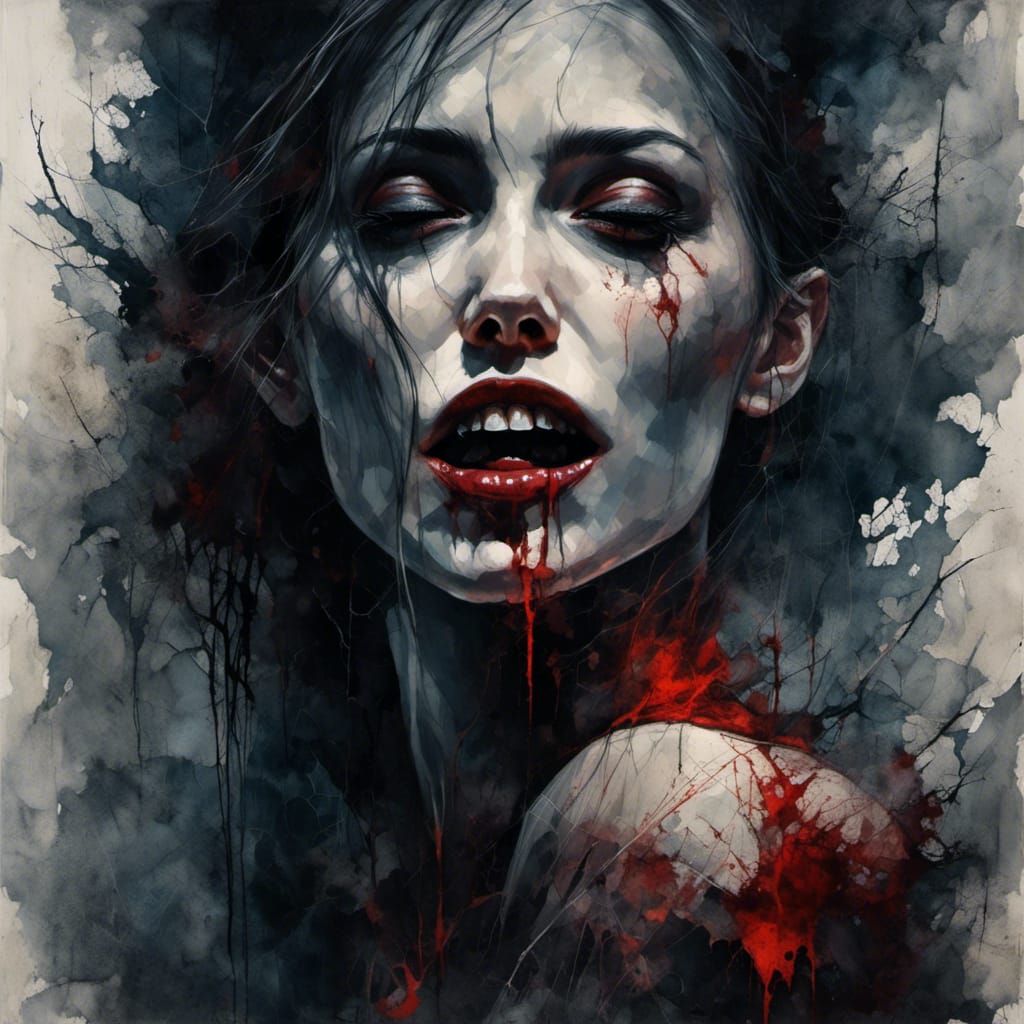 Beautiful female vampire portrait