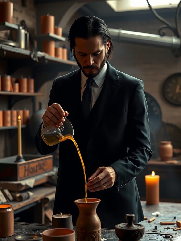 John Wick as Candlemaker in Moody, Atmospheric Setting