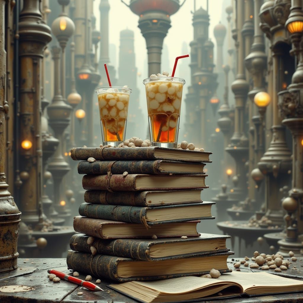 Gritty Urban Study Scene in Futuristic Dystopia