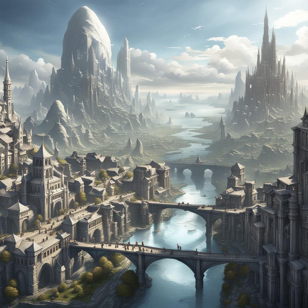 High Fantasy City of Giants in 16k Resolution