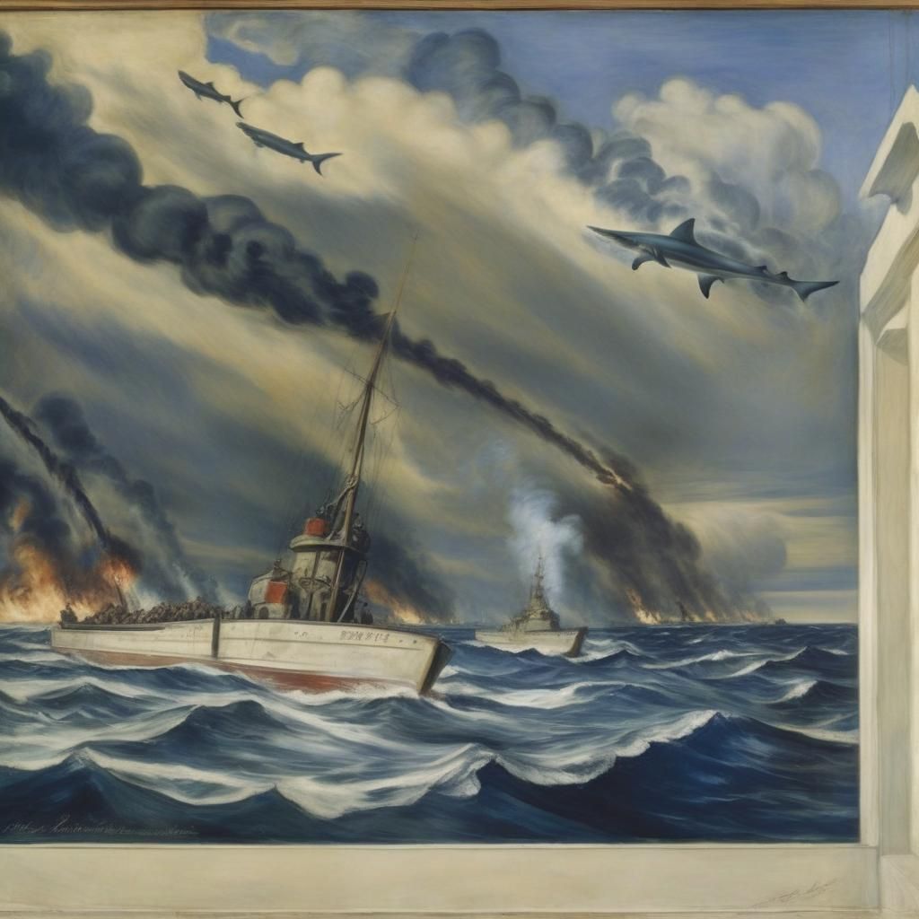 Capitalism Sharks Attack Soviet Republic: Expressionist Art