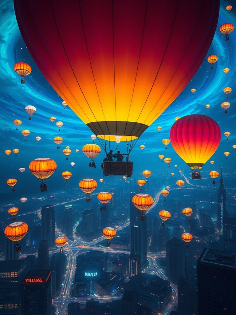 Cosmic Carnival in Vibrant Bioluminescence