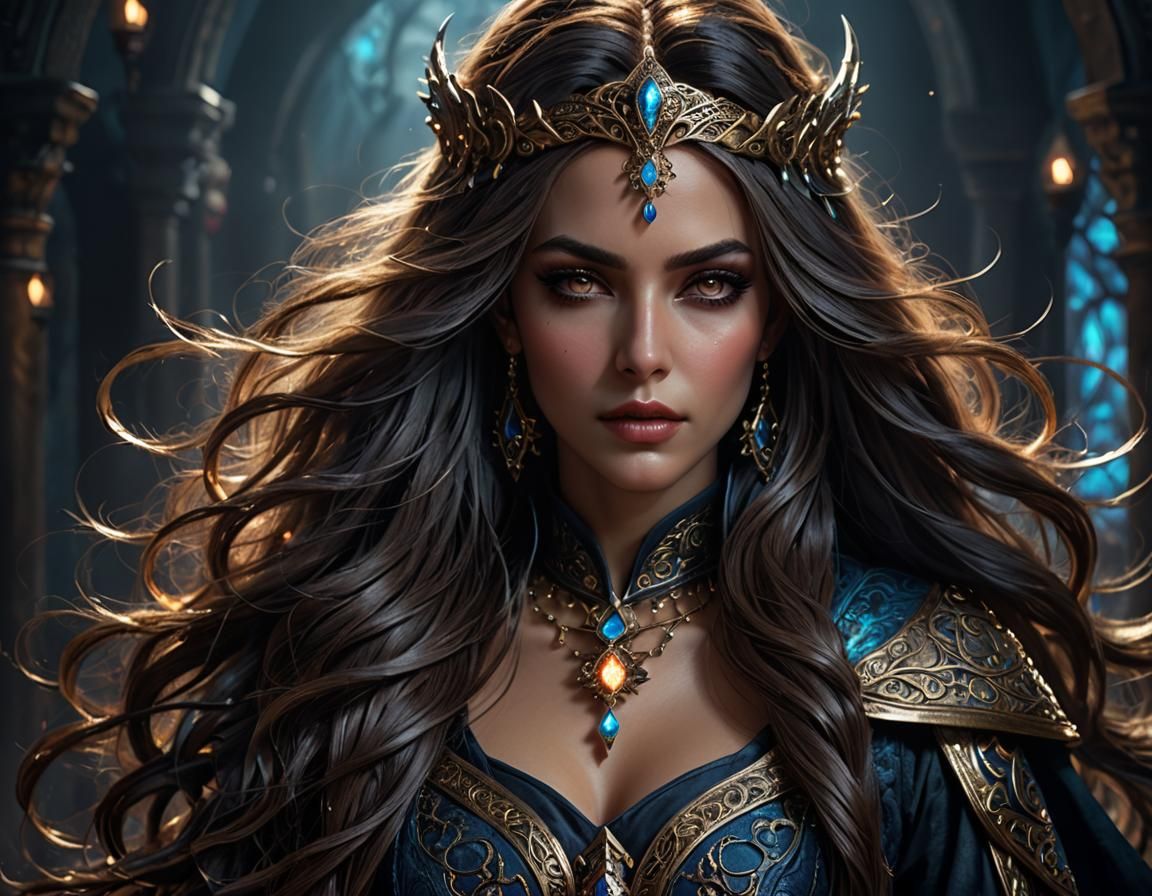 Fantasy Spellcaster Portrait in East-Asian Style