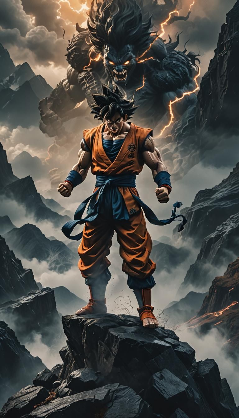 Goku and Venom Fusion on Stormy Peak