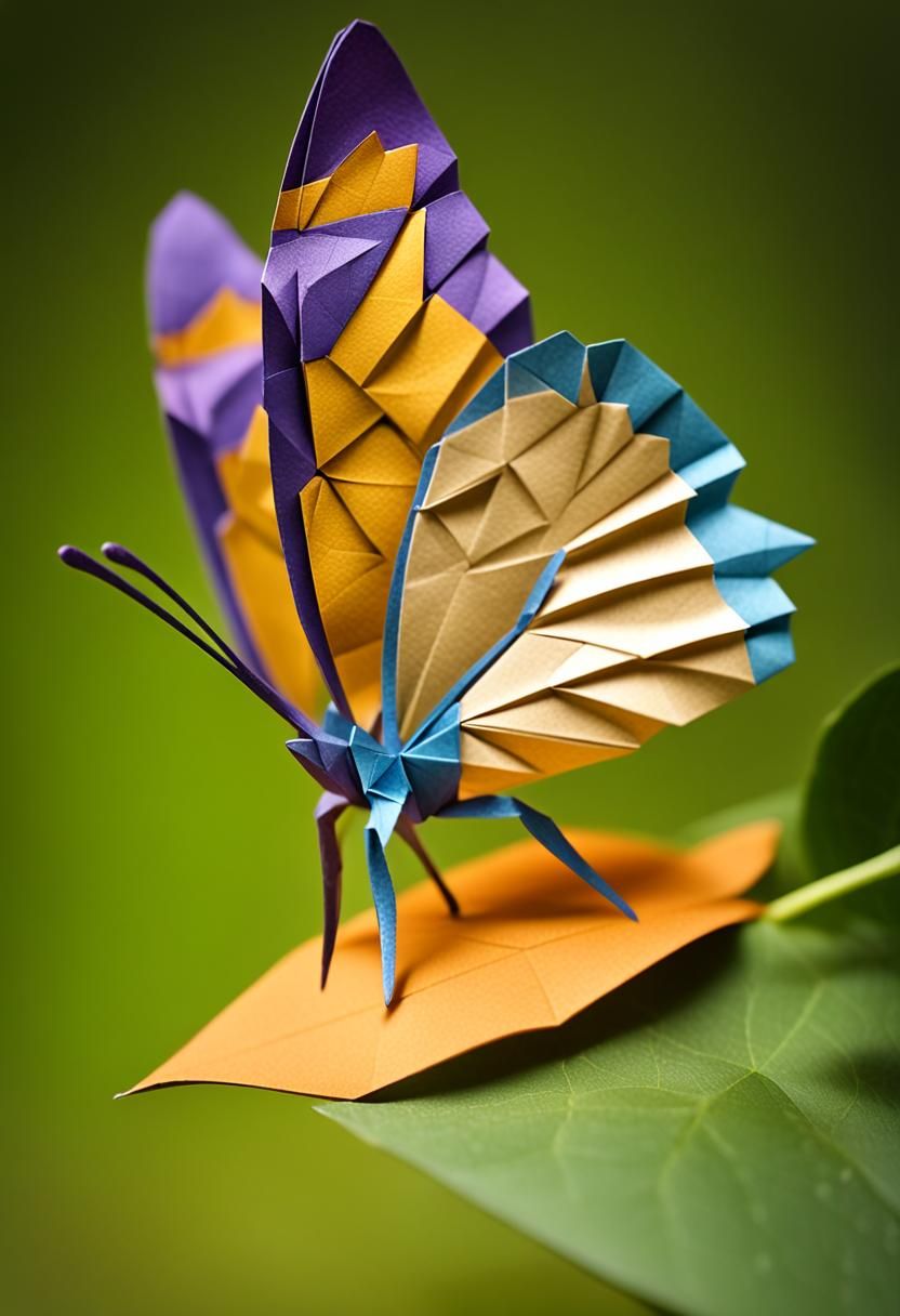 Origami Butterfly Macro Photograph in 8K
