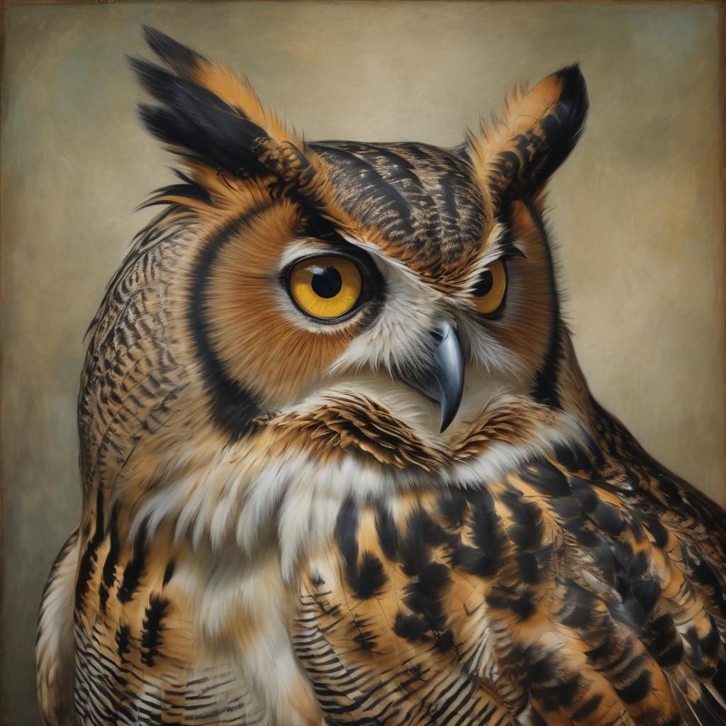 Albrecht Dürer Style Great Horned Owl #2