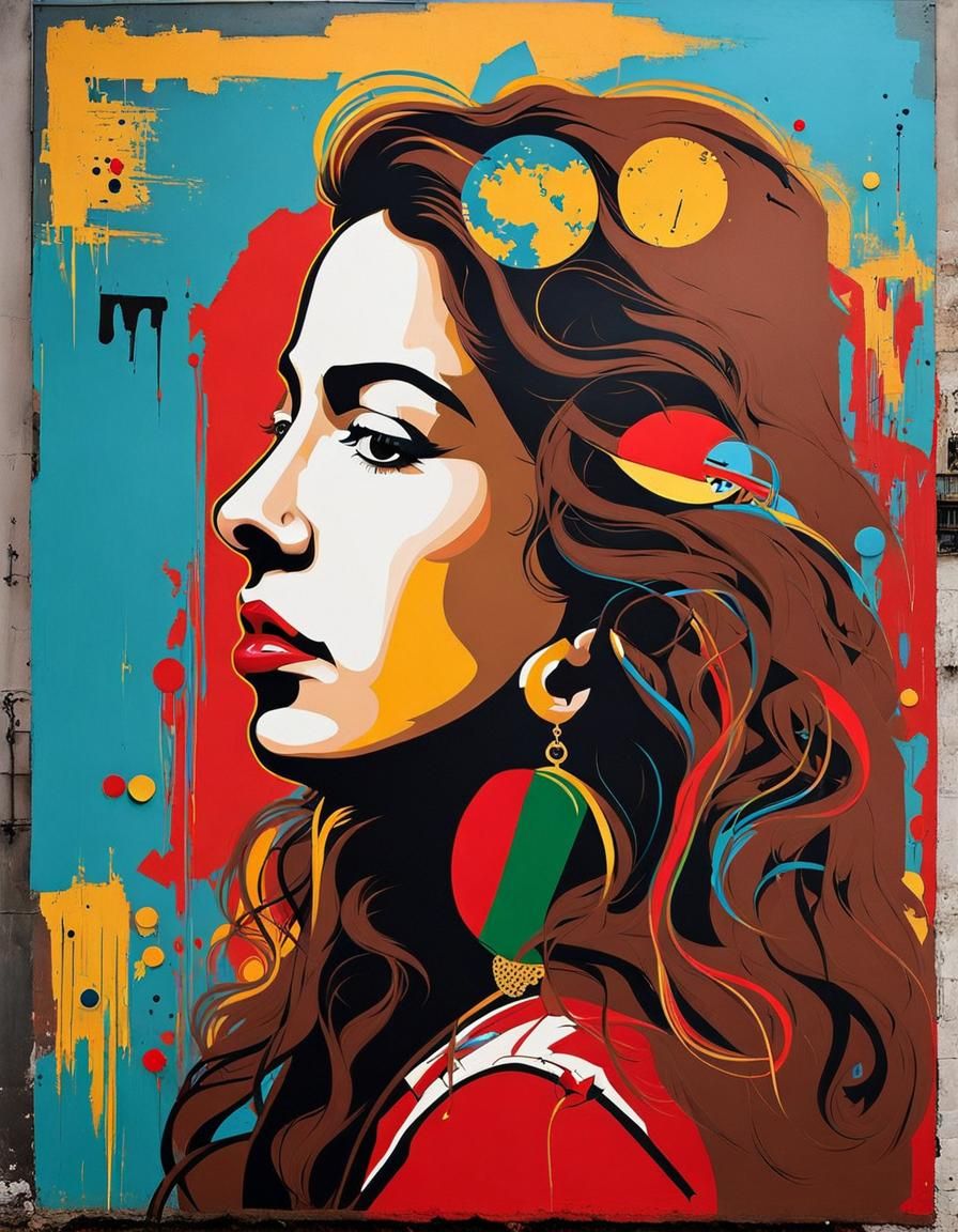 نور (Noor) | 🇵🇸 neo-expressionism graffiti portrait